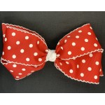 Red Polka Dots Bow - 7 Inch