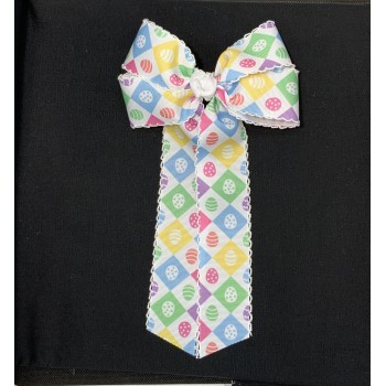 Easter Egg Grosgrain Bow - 5 inch With Tails