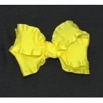 Yellow (Lemon) Double Ruffle Bow - 4 Inch