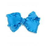 Blue (Turquoise) Double Ruffle Bow - 4 Inch