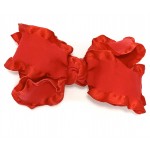 Red Double Ruffle Bow - 4 Inch