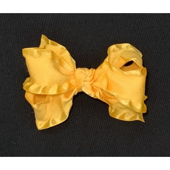 Yellow Gold Double Ruffle Bow - 4 Inch
