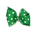 Green (Emerald Green) Polka Dots Bow - 4 Inch