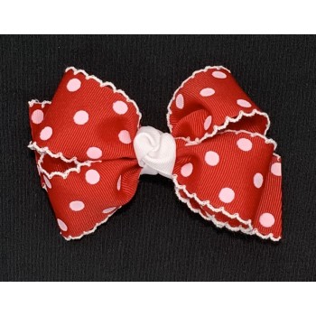 Red Polka Dots Bow - 4 Inch
