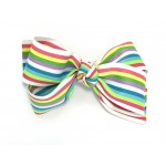 Turquoise Stripe Bow - 4 Inch
