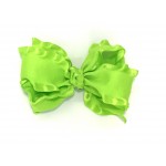 Green (Key Lime) Double Ruffle Bow - 4 Inch