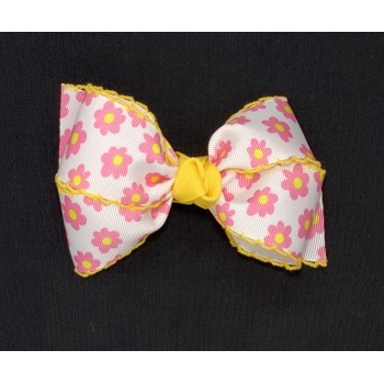 Pink (Hot Pink) Daisy Bow - 4 inch