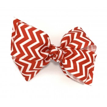Red Chevron Bow - 4 Inch