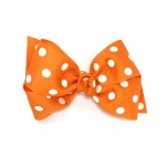 Orange Polka Dots Bow - 4 Inch