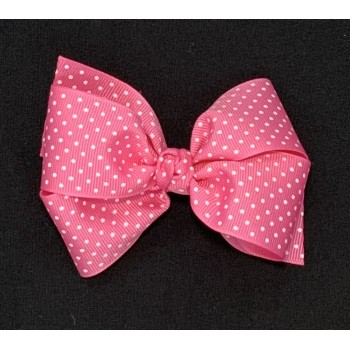 Pink (Hot Pink) Swiss Dots Bow - 4 Inch