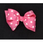 Pink (Hot Pink) Polka Dots Bow - 4 inch