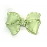 Green (Lime Juice) Double Ruffle Bow - 4 Inch