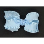 Blue (312 Blue) Double Ruffle Bow- 5 Inch