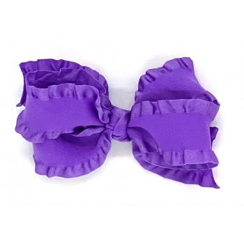 Purple (Delphinium) Double Ruffle Bow - 5 Inch
