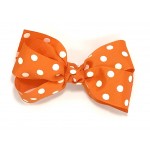 Orange Polka Dots Bow - 5 Inch