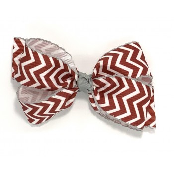 Red (Cranberry) Chevron Bow - 5 Inch