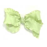 Green (Lime Juice) Double Ruffle Bow - 5 Inch