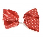 Red Swiss Dots Bow - 5 Inch