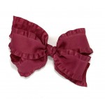 Red (Cranberry) Double Ruffle Bow - 5 Inch