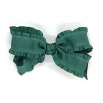 Green (Forest Green) Double Ruffle Bow - 5 Inch