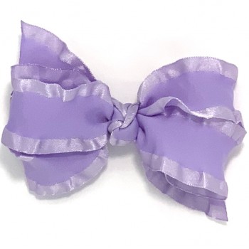 Purple (Lavender) Double Ruffle Bow - 5 Inch