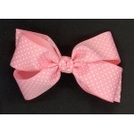 Pink (150 Pink) Swiss Dots Bow - 5 Inch