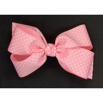 Pink (150 Pink) Swiss Dots Bow - 5 Inch