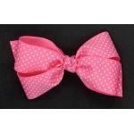 Pink (Hot Pink) Swiss Dots Bow - 5 Inch