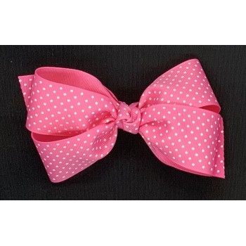 Pink (Hot Pink) Swiss Dots Bow - 5 Inch