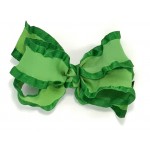 Green (Emerald Green) Double Ruffle Bow - 5 Inch