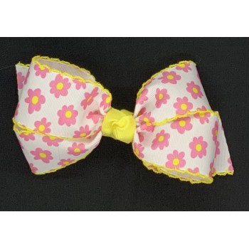 Pink (Hot Pink) Daisy Bow - 5 inch