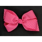 Pink (Shocking Pink) Swiss Dots Bow - 5 inch